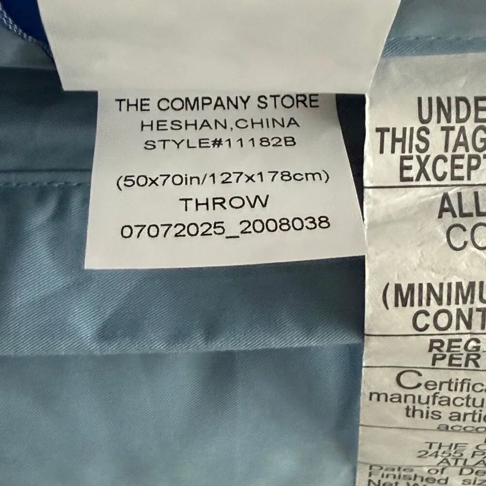 The Company Store LaCrosse Premium Down Throw - Porcelain Blue 50x70